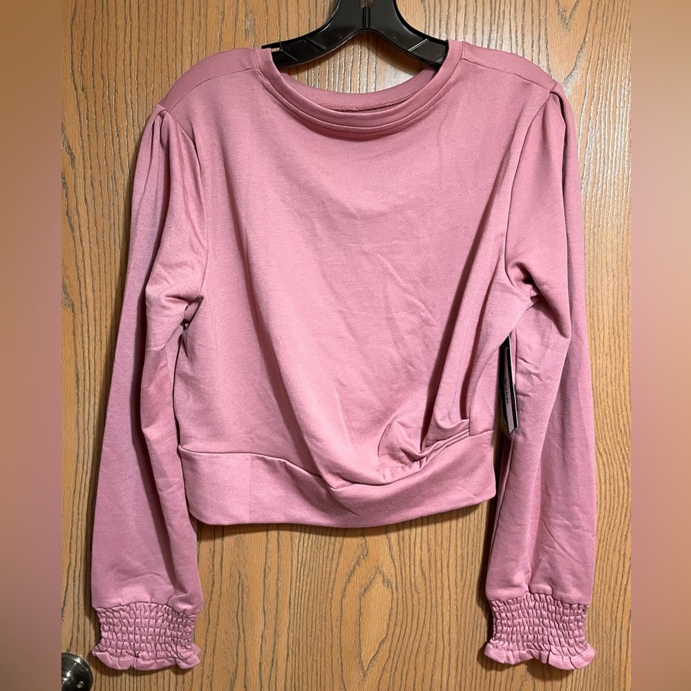 Cropped Sweatshirt in Mauve Pink